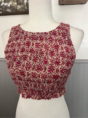 Forever 21 Floral Crop Top / Smocked Top / Size: Small / Cottagecore